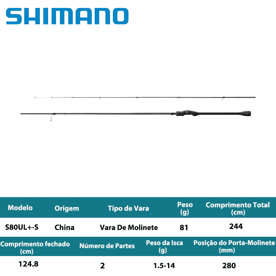 SHIMANO 2021 SOARE XR S80UL+-S Vara De Molinete