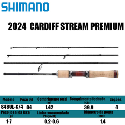 SHIMANO 2024 CARDIFF STREAM PREMIUM S48UL-G/4 para molinetes de pesca