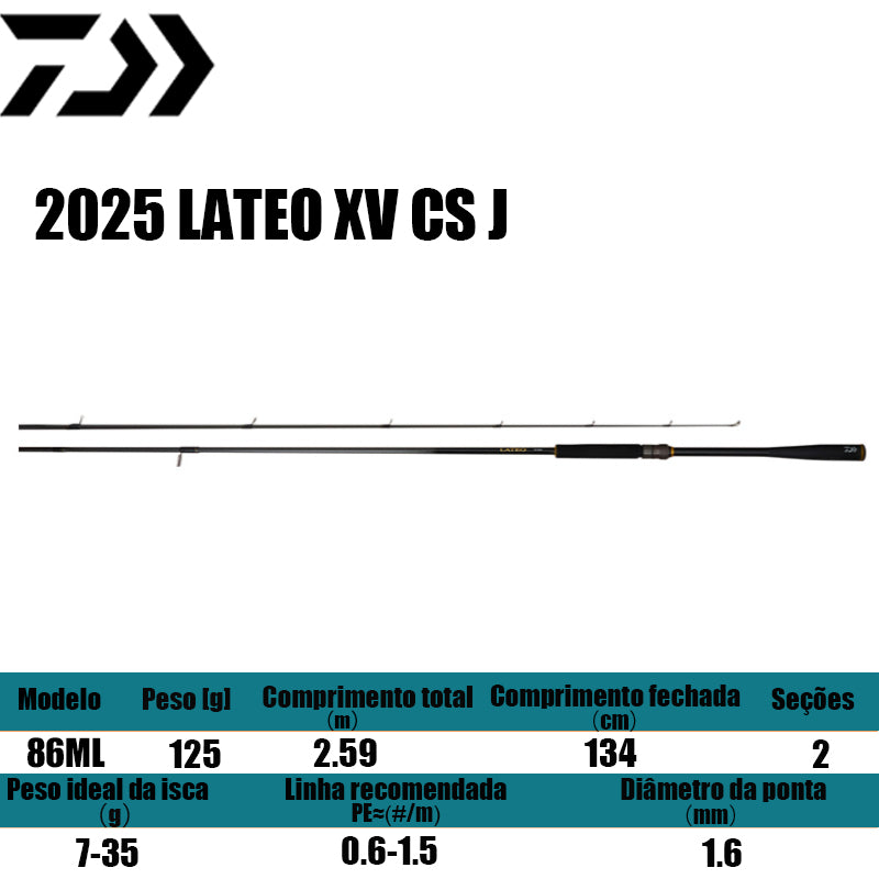 DAIWA 2025 LATEO XV CS J 86ML para molinetes de pesca