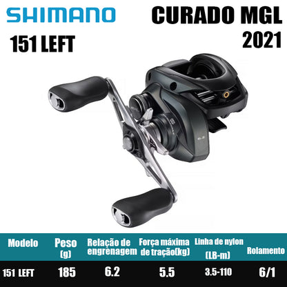 SHIMANO 2021 CURADO MGL 150 Peças de pesca Água salgada Água doce Baitcast Reel Fishing Reel Origem: Malásia Luya Long-range Throwing Wheel