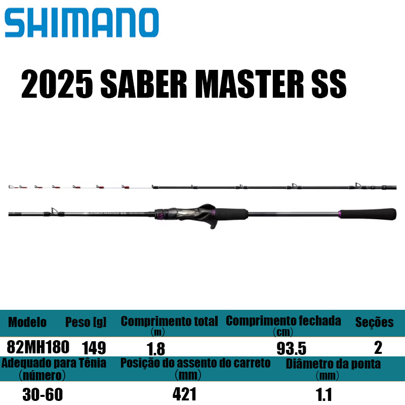 SHIMANO 2025 SABER MASTER SS 82MH180 para carretilhas de pesca