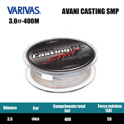 Varivas Avani Casting Smp Linha De Pesca PE 400M 3.0 Cinza (2 Carretéis)