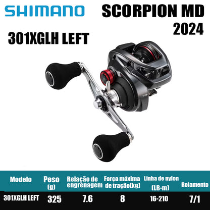 Carretilha De Arremesso SHIMANO 2024 SCORPION MD 300Série, Peça De Reposição Para Pesca Em Água Doce E Salgada. Local De Produção: Malásia.
