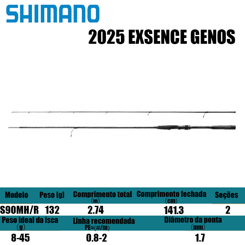 SHIMANO 2025 EXSENCE GENOS S93MLMH/F  para molinetes de pesca