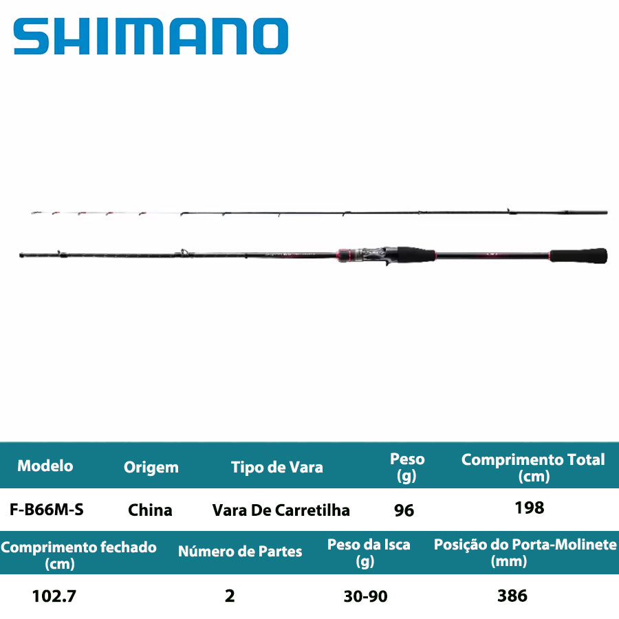 SHIMANO 2022 SEPHIA BB METAL SUTTE F-B66M-S Vara De Carretilha