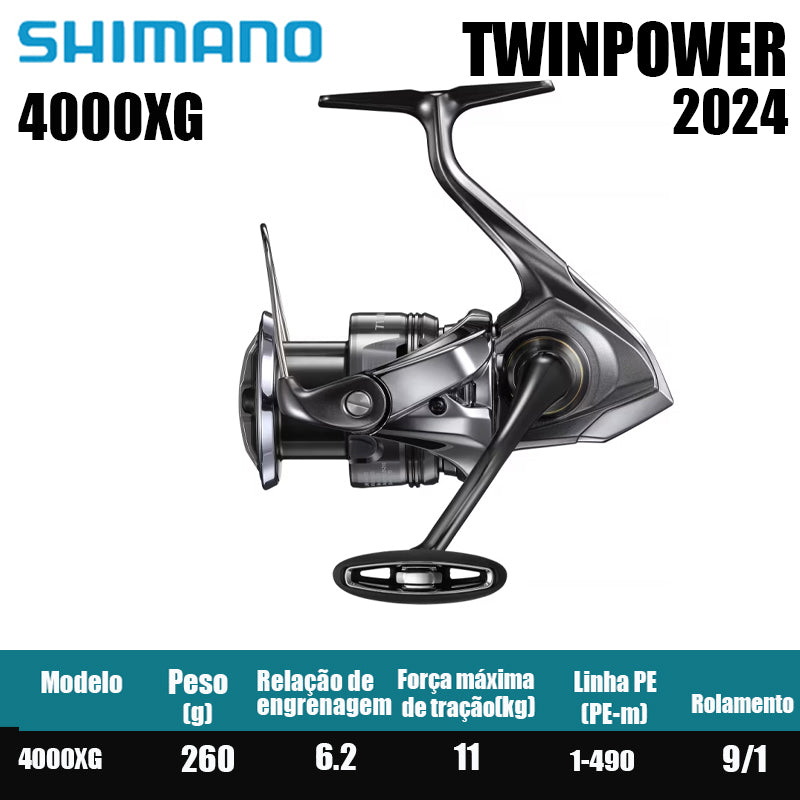 SHIMANO 2024 TWINPOWER carretel de pesca bobina giratória de água doce peças de pesca de água salgada Origem: Japão