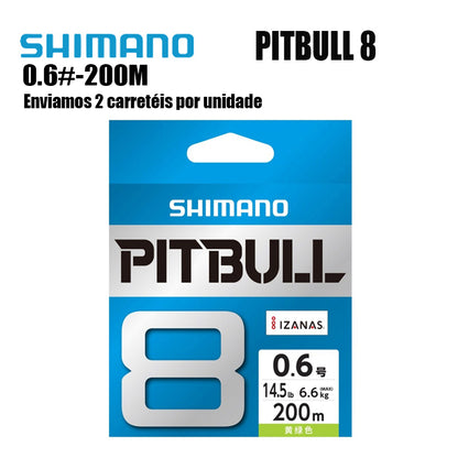 Shimano Pitbull 8X Linha De Pesca PE 200M 0.6 Verde (2 Carretéis)
