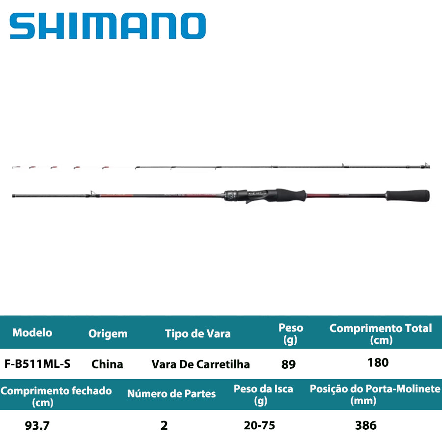 SHIMANO 2024 Sephia SS METAL SUTTE F-B511ML-S Vara De Carretilha