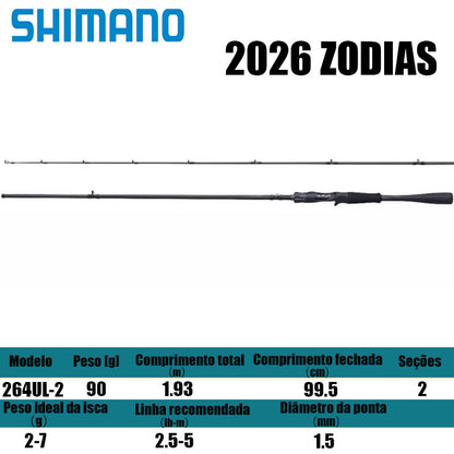 SHIMANO 2026 ZODIAS 264UL-2 para molinetes de pesca