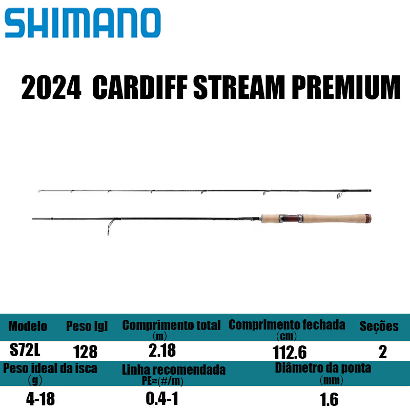 SHIMANO 2024  CARDIFF STREAM PREMIUM S72L para molinetes de pesca