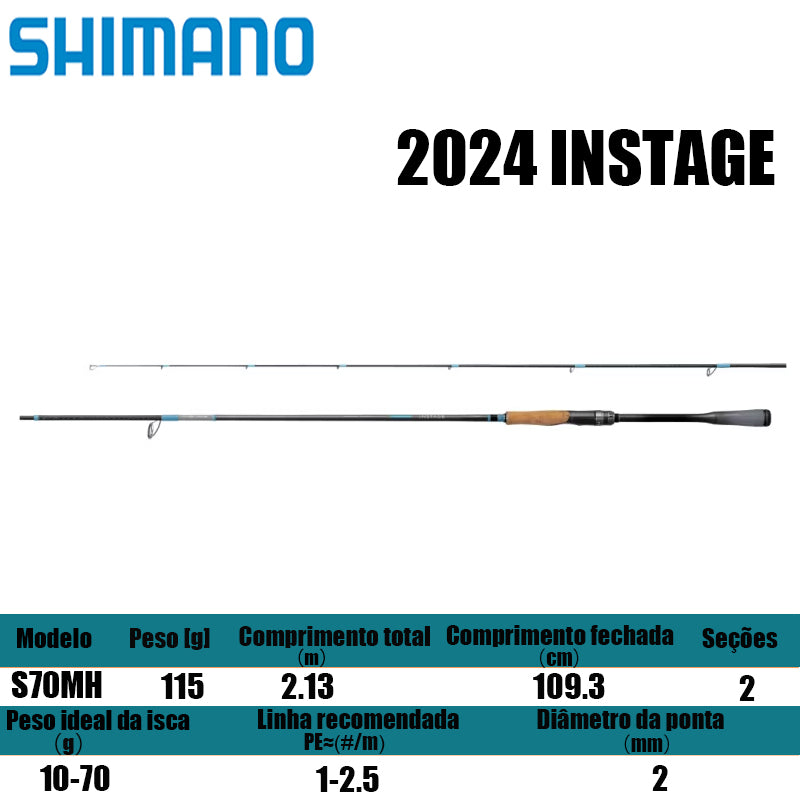 SHIMANO 2024 INSTAGE S70MH para molinetes de pesca