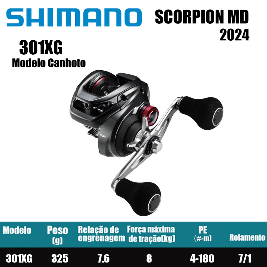 SHIMANO 2024 SCORPION MD 301XG Modelo Canhoto