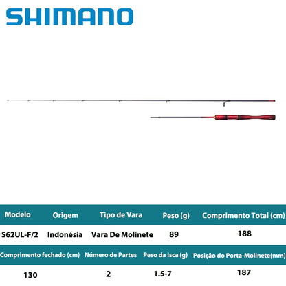 SHIMANO 2024 WORLD SHAULA TECHNICAL EDITION S62UL-F/2 Vara De Molinete