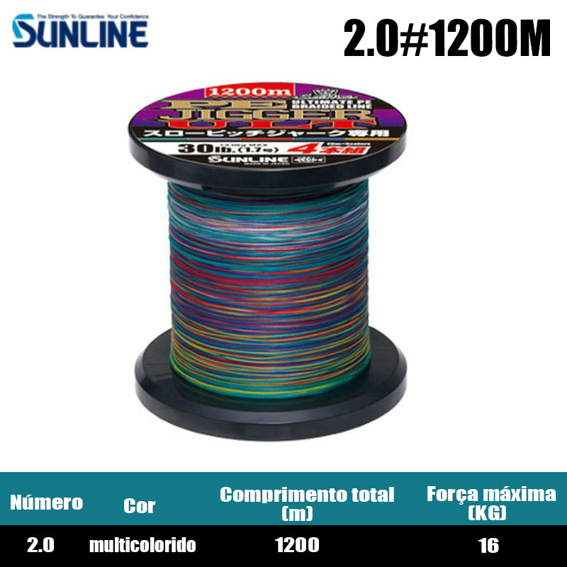SUNLINE PE JIGGER ULT Linha De Pesca PE 1200M 2.0 Multicolorido (2 Carretéis)
