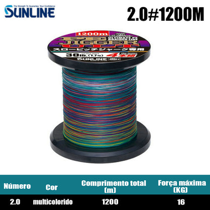 SUNLINE PE JIGGER ULT Linha De Pesca PE 1200M 2.0 Multicolorido (2 Carretéis)