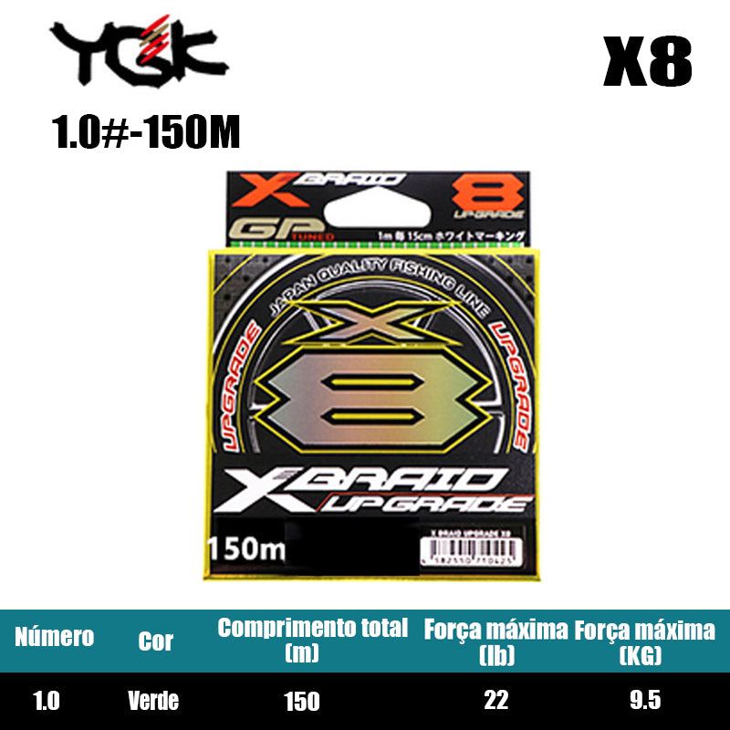 YGK X8-BRAID Upgrade  Linha De Pesca PE 150M 200M Verde (2 Carretéis)
