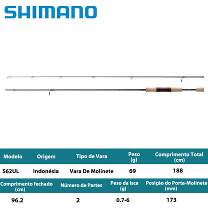 SHIMANO 2021 CARDIFF AX S62UL Vara De Molinete