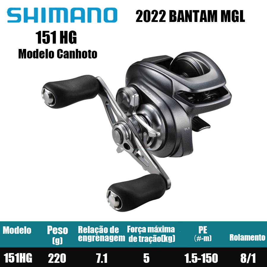 SHIMANO 2022 Bantam 151HG Modelo Canhoto