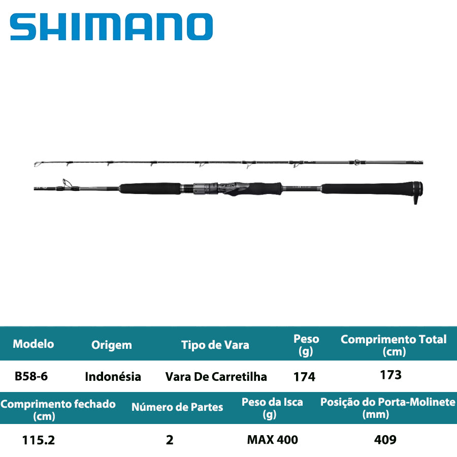 SHIMANO 2025 OCEA EJ B58-6 Vara De Carretilha
