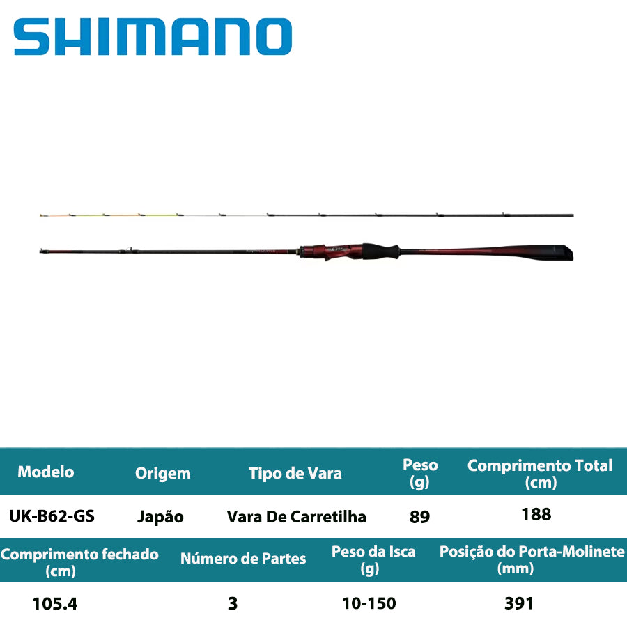 SHIMANO 2025 SEPHIA LIMITED METAL SUTTE UK-B62-GS Vara De Carretilha