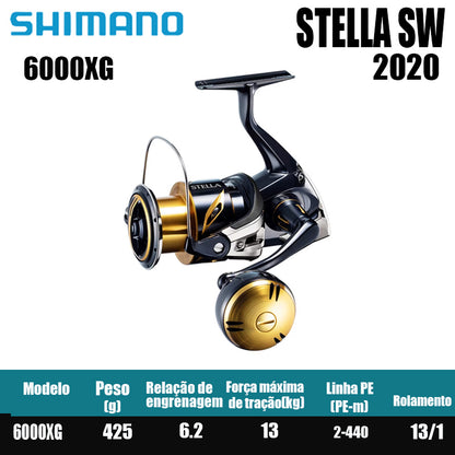 SHIMANO 2020 STELLA SW carretel de pesca bobina giratória de água doce peças de pesca de água salgada Origem: Japão
