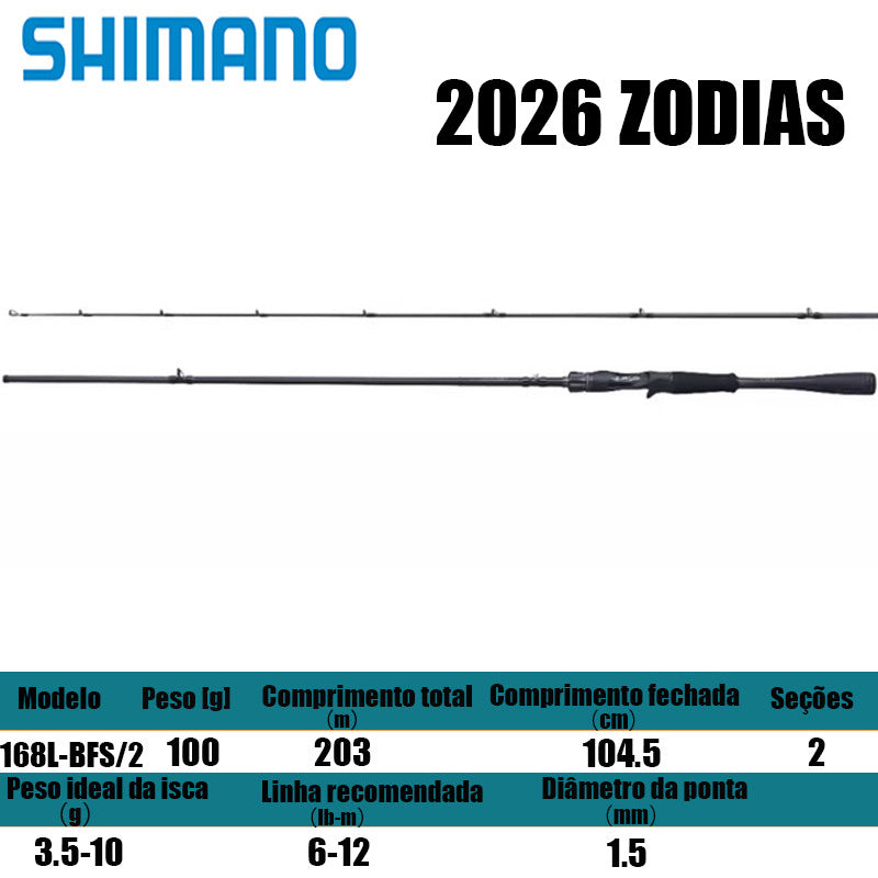 SHIMANO 2026 ZODIAS 168L-BFS/2  para carretilhas de pesca