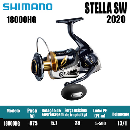 SHIMANO 2020 STELLA SW carretel de pesca bobina giratória de água doce peças de pesca de água salgada Origem: Japão