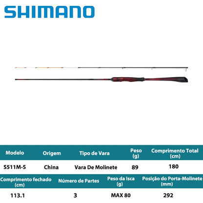 SHIMANO 2026 SEPHIA LIMITED TIP EGING S511M-S Vara De Molinete