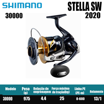 SHIMANO 2020 STELLA SW carretel de pesca bobina giratória de água doce peças de pesca de água salgada Origem: Japão
