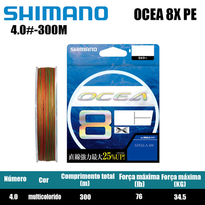 Shimano Ocea 8X PE Linha De Pesca PE 300M Multicolorido (2 Carretéis)