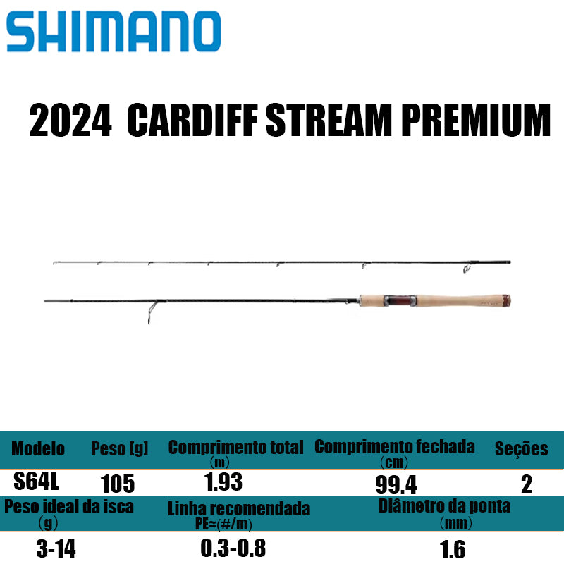 SHIMANO 2024  CARDIFF STREAM PREMIUM S64L para molinetes de pesca