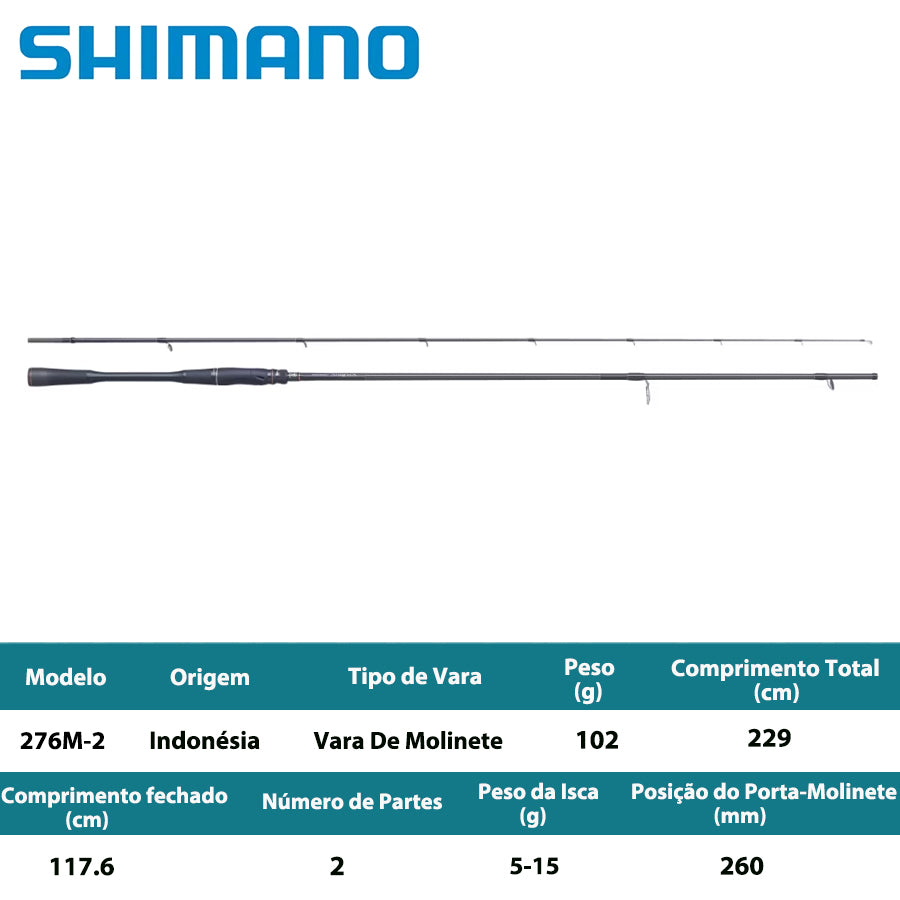 SHIMANO 2024 POISON ADRENA 276M-2 Vara De Molinete