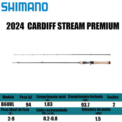 SHIMANO 2024  CARDIFF STREAM PREMIUM B60UL para carretilhas de pesca