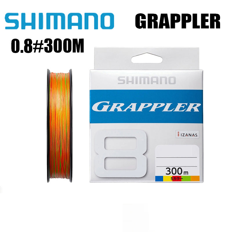 Shimano Grappler 8Braid Linha De Pesca PE 300M 0.8 De Cores Variadas (2 Carretéis)