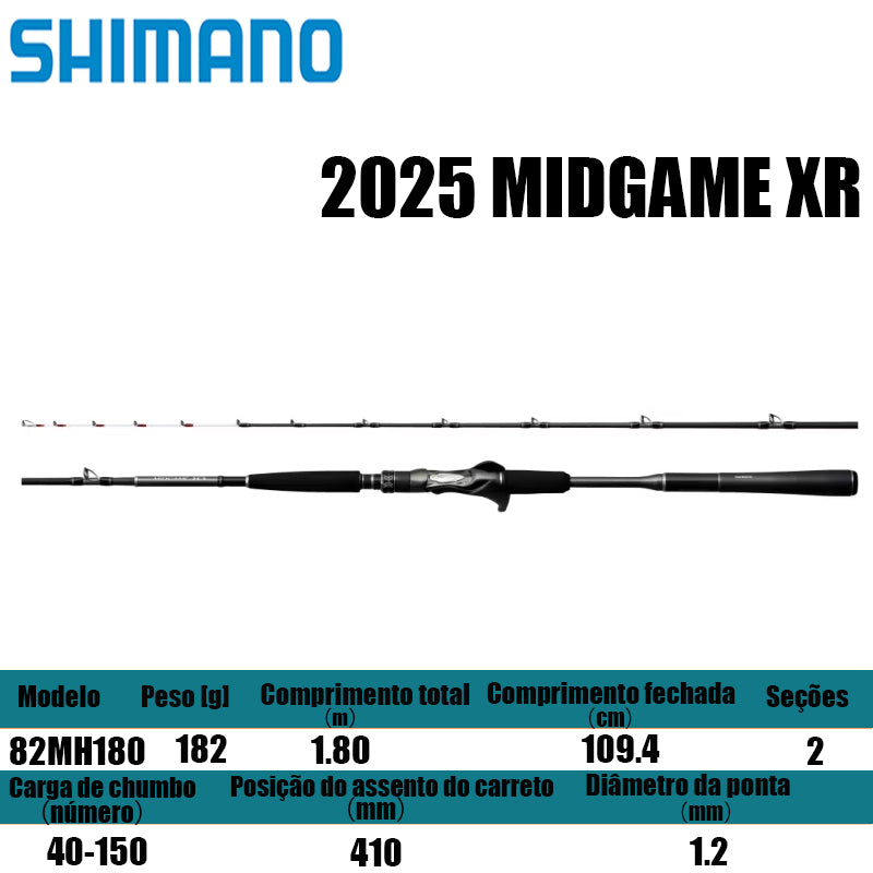 SHIMANO 2025 MIDGAME XR 82MH180 para carretilhas de pesca