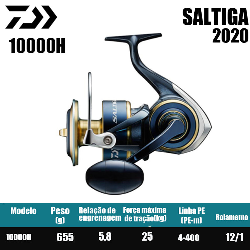 DAIWA 2020 SALTIGA Carretilha de Pesca Spinning Carretilha para Água Doce e Salgada Peças de Reposição Origem: Japão Lançamento de Longa Distância, Pesca de Barco, Pesca de Costa, Pesca Marinha, Carretilhas Grandes de Spinning.