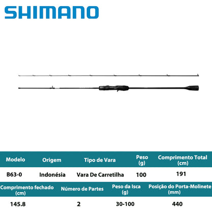 SHIMANO 2024 OCEA JIGGER SLJ B63-0 Vara De Carretilha