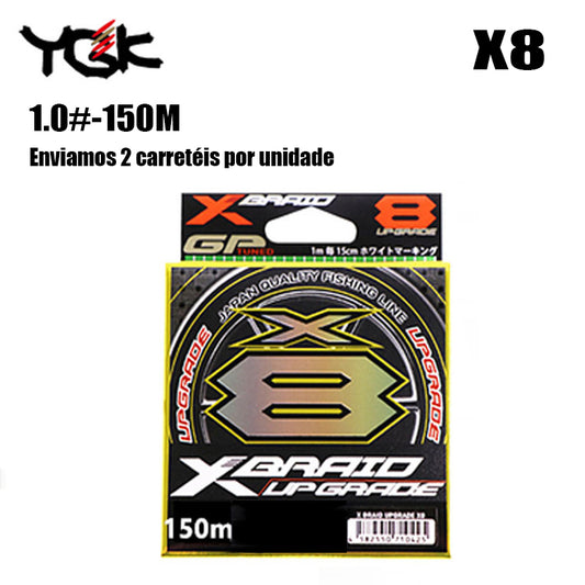 YGK X8-BRAID Upgrade  Linha De Pesca PE 150M 1.0 Verde (2 Carretéis)