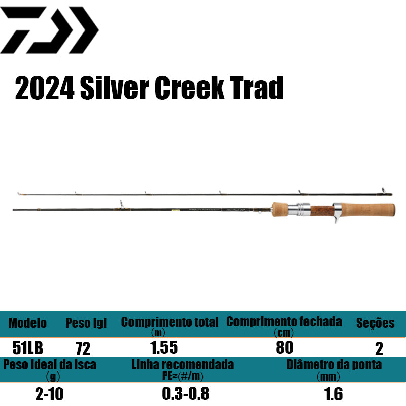 DAIWA 2024 Silver Creek Trad 51LB para carretilhas de pesca