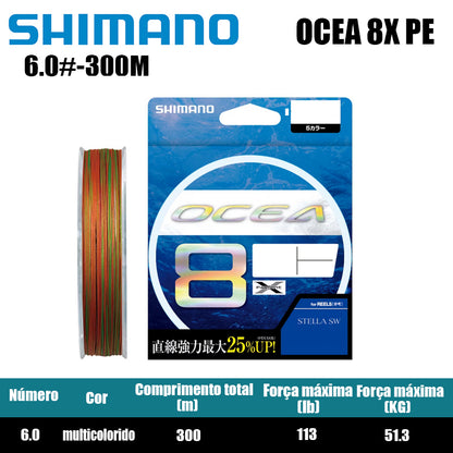 Shimano Ocea 8X PE Linha De Pesca PE 300M Multicolorido (2 Carretéis)