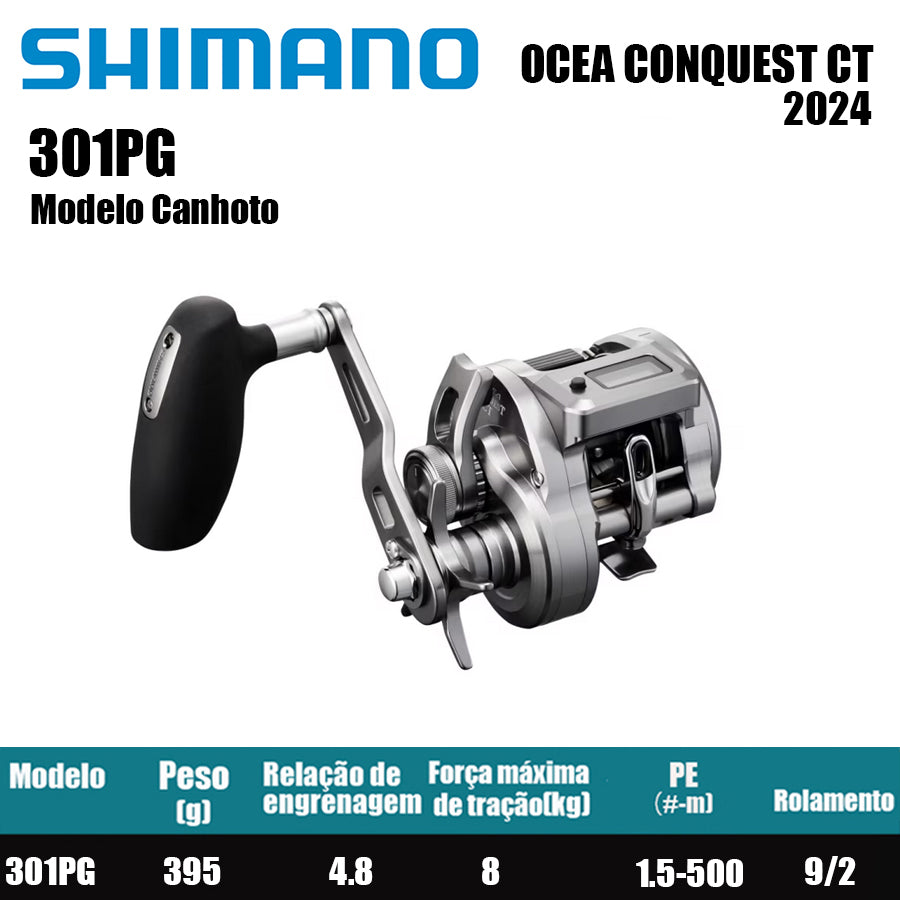 SHIMANO 2024 OCEA CONQUEST CT 301PG Modelo Canhoto