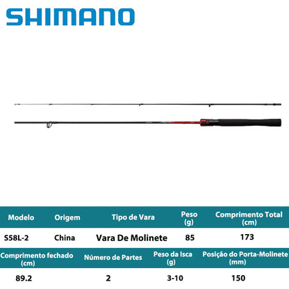 SHIMANO 2026 Majestic+ S58L-2 Vara De Molinete