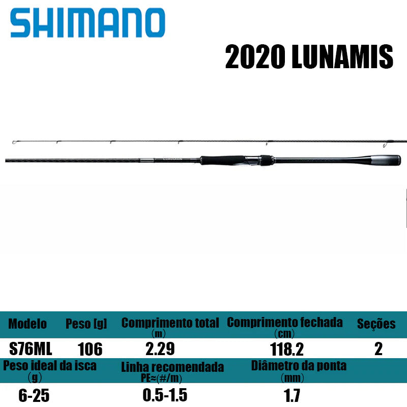 SHIMANO 2020 LUNAMIS S76ML  para molinetes de pesca