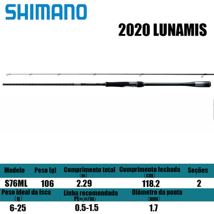 SHIMANO 2020 LUNAMIS S76ML  para molinetes de pesca