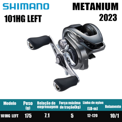 Carretel de Pesca SHIMANO 2023 METANIUM 101XG Carretel de Arremesso Água Doce Água Salgada Peças de Pesca Origem: Japão