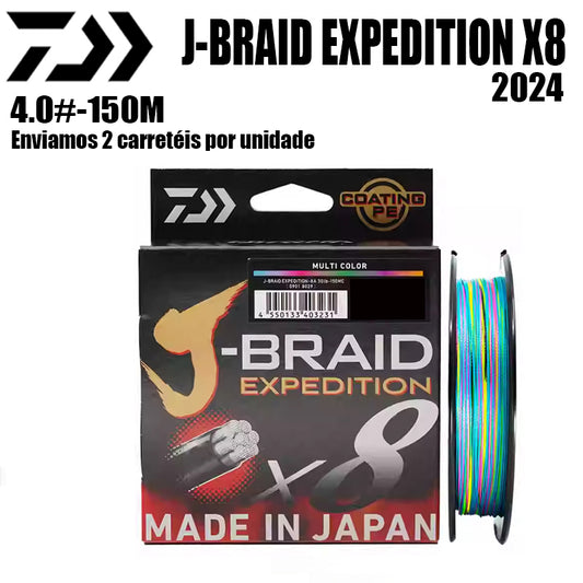 2024 J BRAID X8 EXPEDITION Linha De Pesca PE 150M 4.0 Multicolorido(2 Carretéis)
