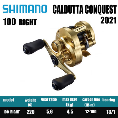Carretilha De Arremesso SHIMANO 2021 CALCUTTA CONQUEST 100 200 , Peça De Reposição Para Pesca Em Água Doce E Salgada. Local De Produção: Japão