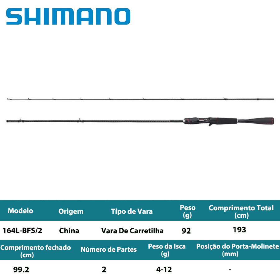 SHIMANO 2020 ZODIAS 164L-BFS/2 Vara De Carretilha