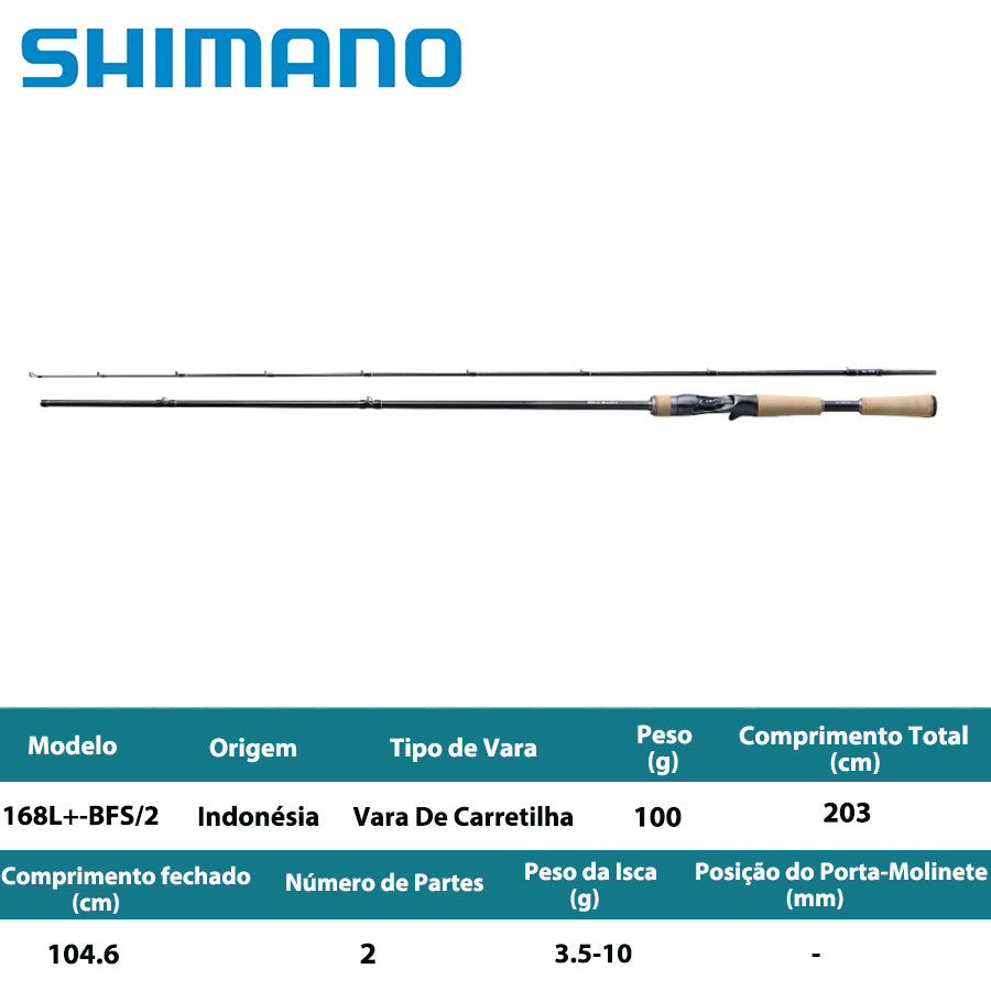 SHIMANO 2022 BANTAM 168L+-BFS/2 Vara De Carretilha