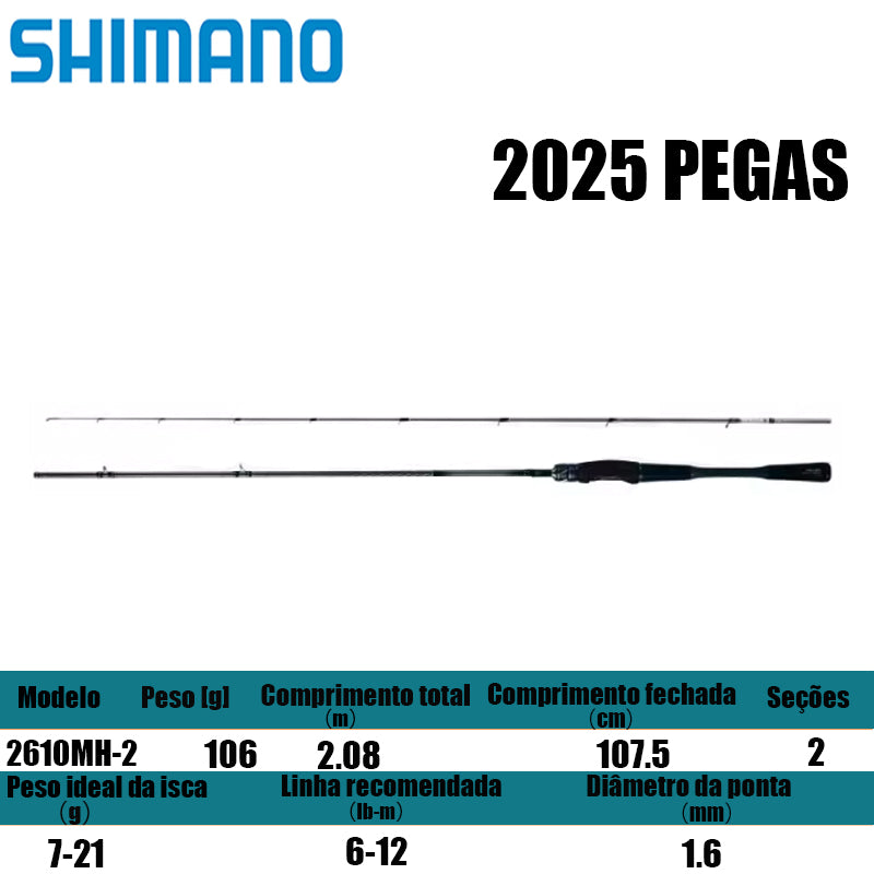 SHIMANO 2025 PEGAS 2610MH-2 para molinetes de pesca